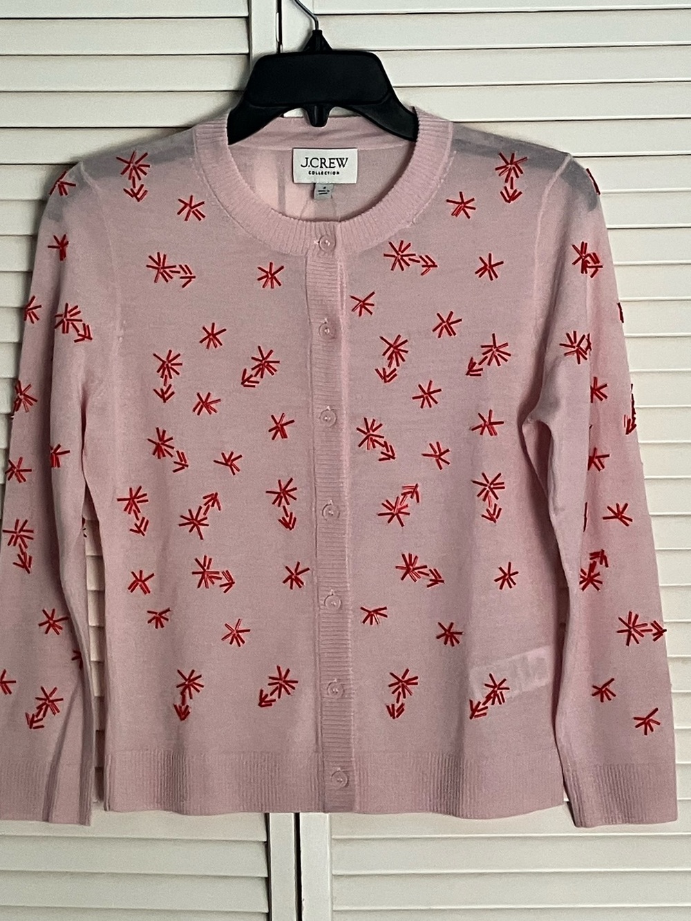 NWT J Crew Collection crewneck cardigan in merino wool with embellishments Small - Picture 2 of 6